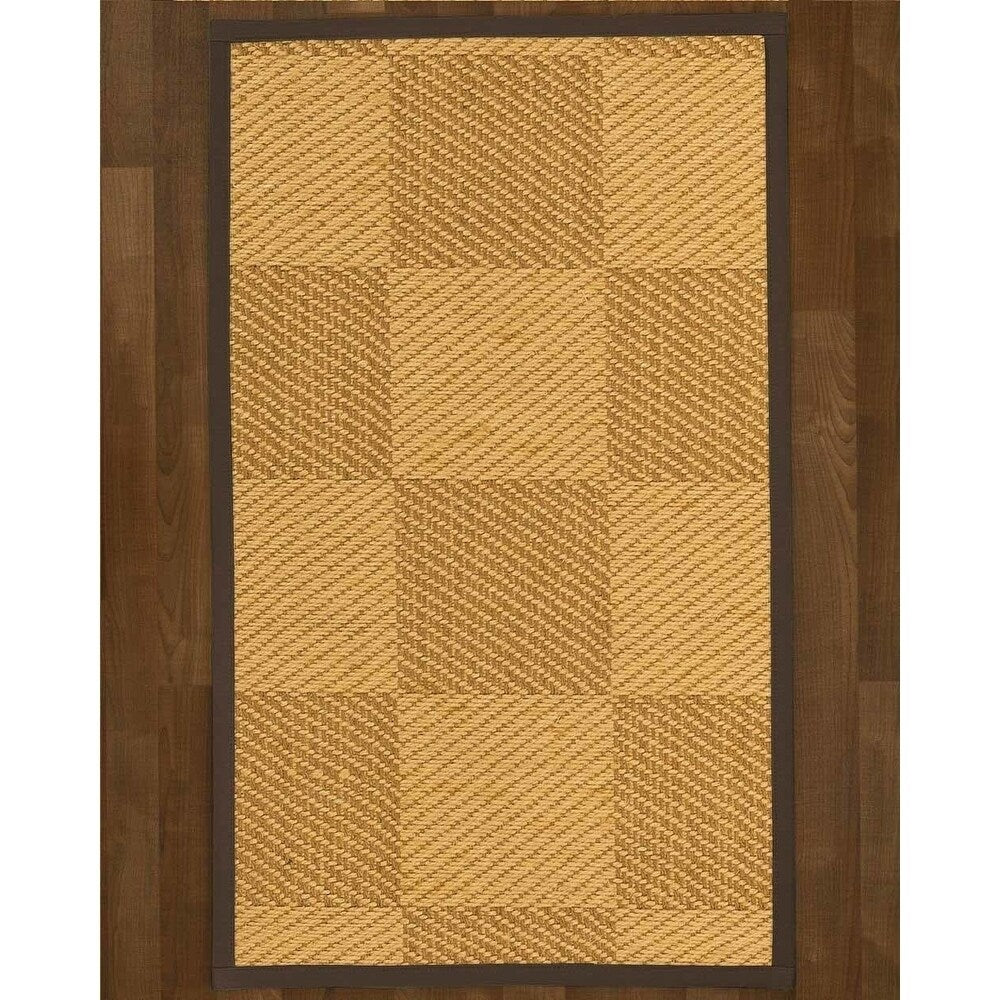 Natural Area Rugs, Rectangle (3'X5'), 100% Natural Fiber Chariot, Sisal Brown/Multi,Handmade,Fudge Extra Wide Border - 3' x 5'