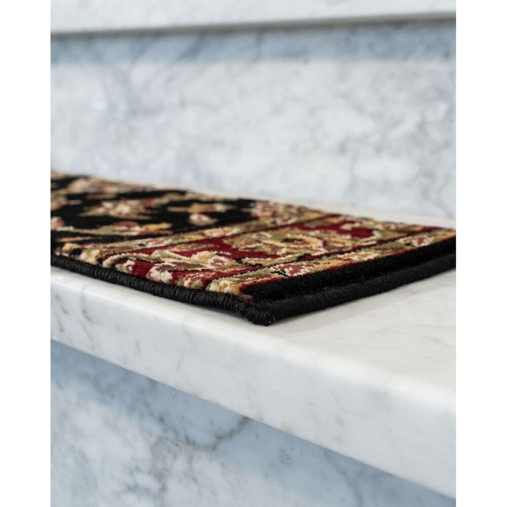Natural Area Rugs Sydney Black Polypropylene Stair Treads (Set of 13) - 13PC (9" x 29")