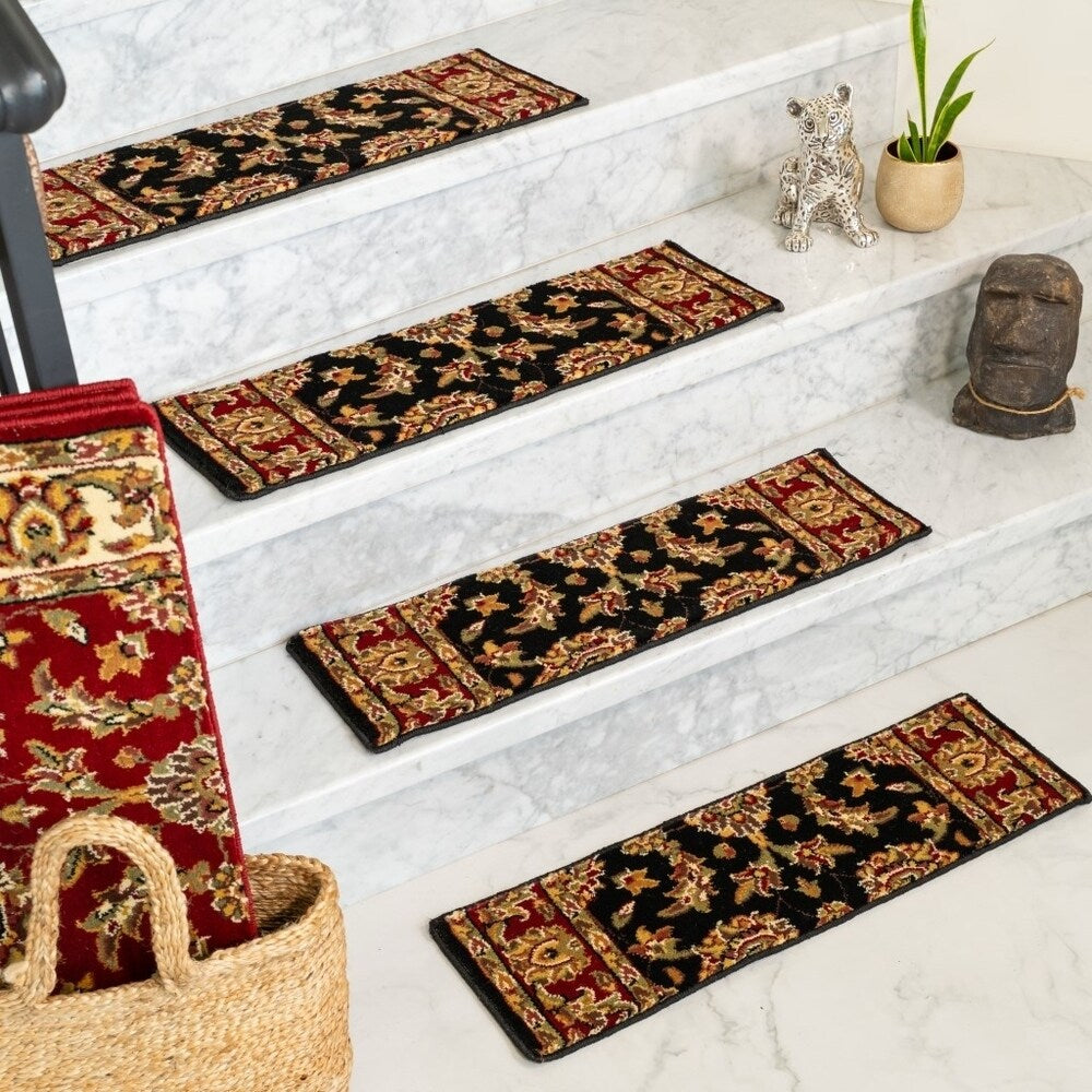 Natural Area Rugs Sydney Black Polypropylene Stair Treads (Set of 13) - 13PC (9" x 29")