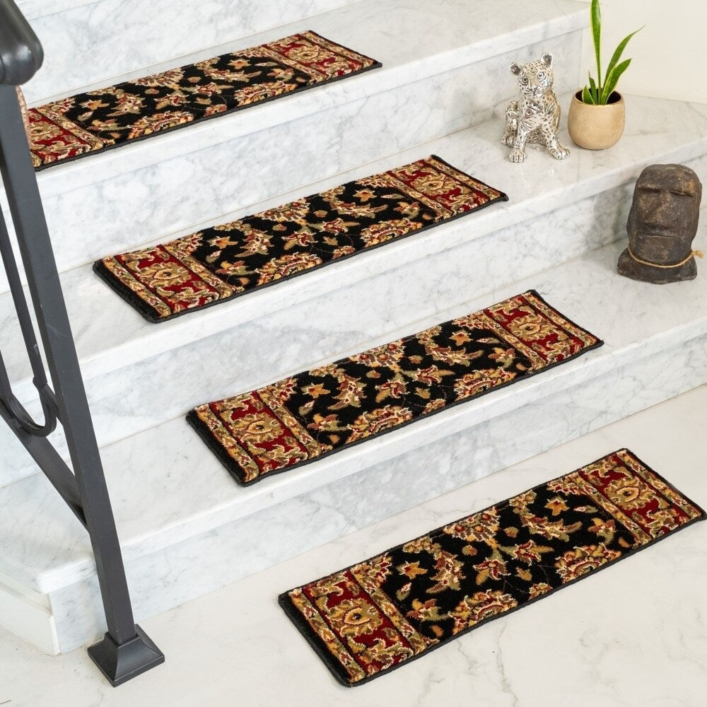 Natural Area Rugs Sydney Black Polypropylene Stair Treads (Set of 13) - 13PC (9" x 29")