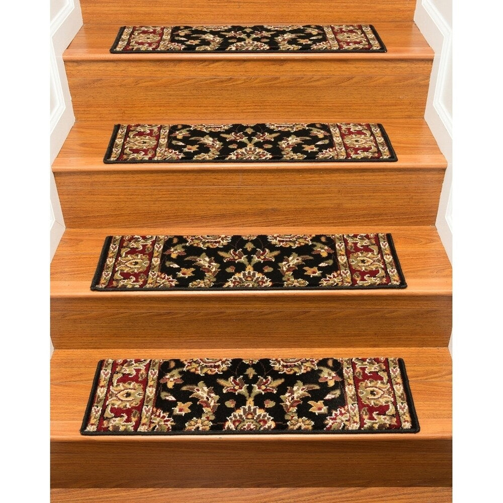 Natural Area Rugs Sydney Black Polypropylene Stair Treads (Set of 13) - 13PC (9" x 29")