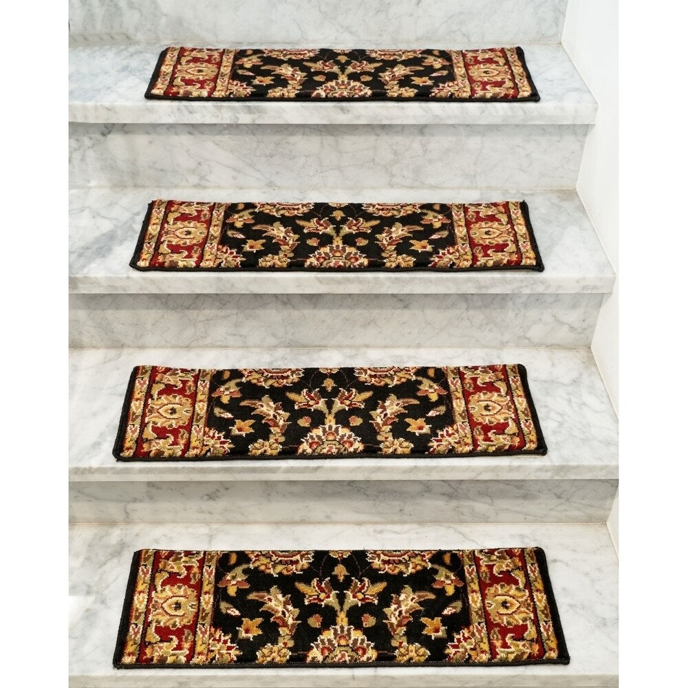 Natural Area Rugs Sydney Black Polypropylene Stair Treads (Set of 13) - 13PC (9" x 29")