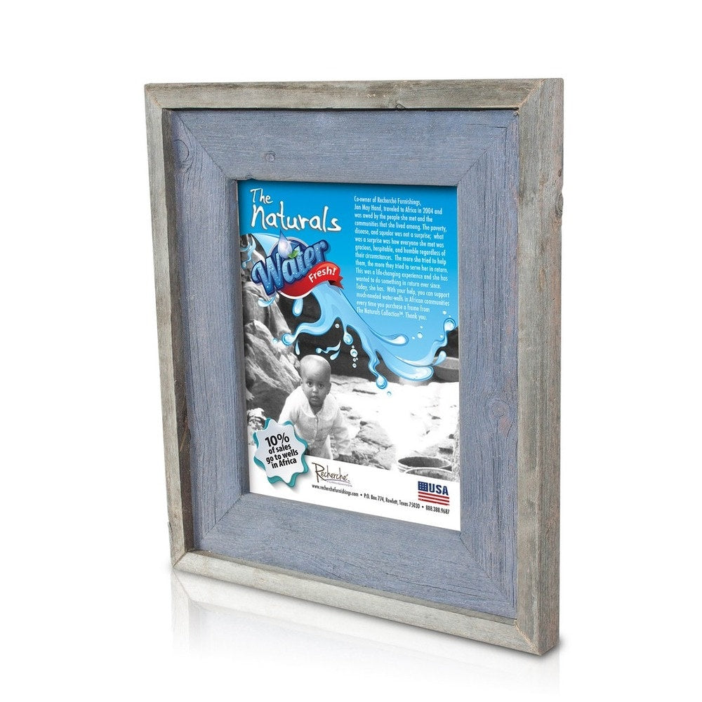 Natural Blue Sapphire Recycled/ Reclaimed Wood 8x10-inch Photo Frame