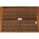 Natural Brown Kilim Wool Modern Area Rug - 5'5''x 6'5''