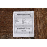 Natural Brown Kilim Wool Modern Area Rug - 5'5''x 6'5''