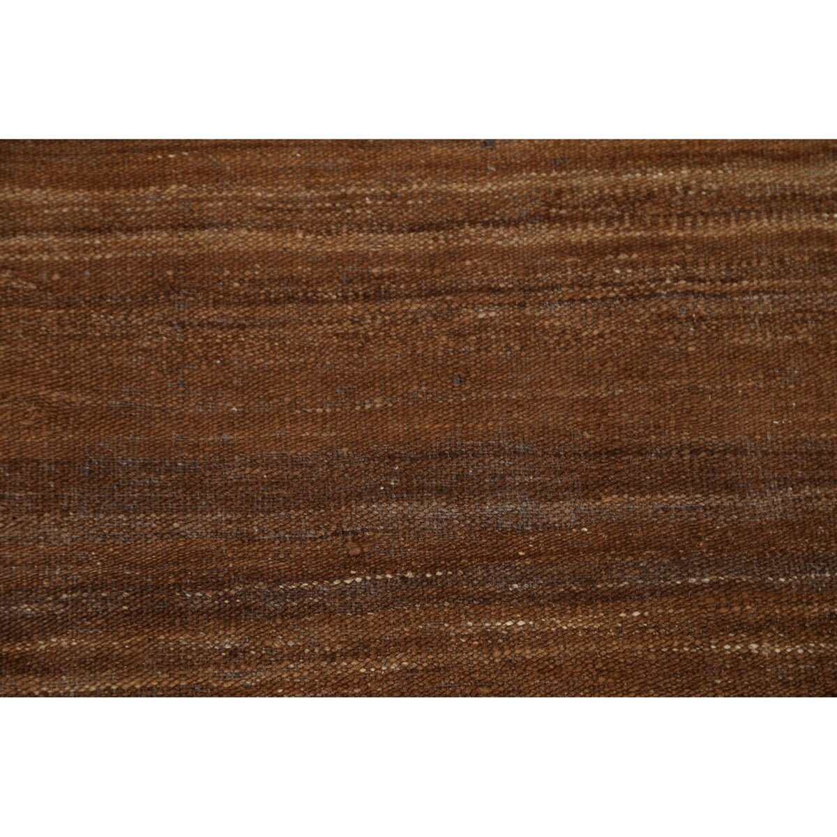 Natural Brown Kilim Wool Modern Area Rug - 5'5''x 6'5''