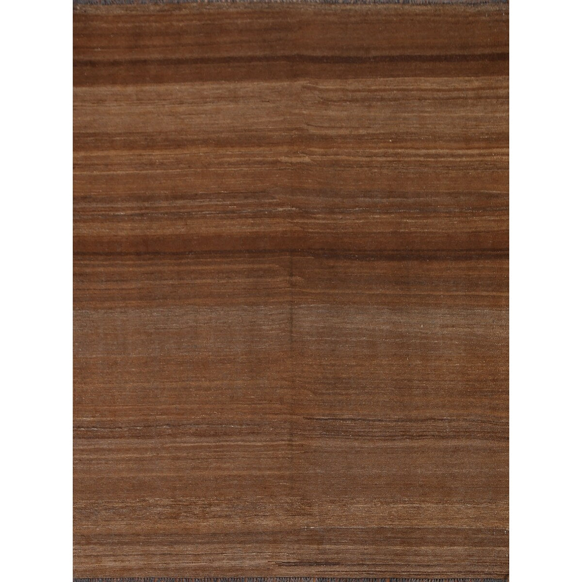 Natural Brown Kilim Wool Modern Area Rug - 5'5''x 6'5''