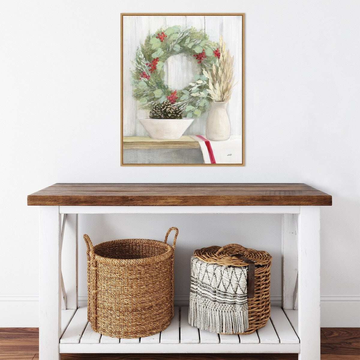 Natural Christmas I by Julia Purinton Canvas Art Framed - 23 x 28 in