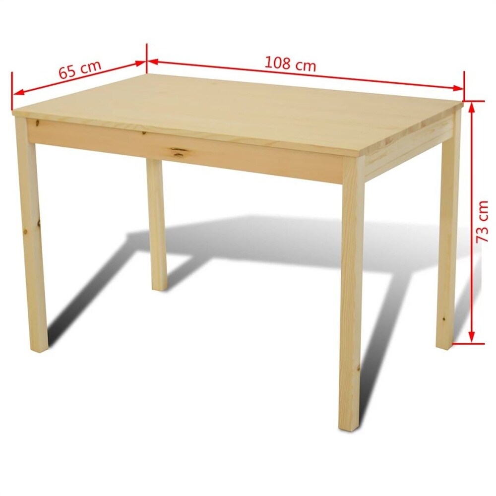 Natural Color Wooden Dining Table with 4 Chairs