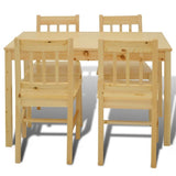 Natural Color Wooden Dining Table with 4 Chairs