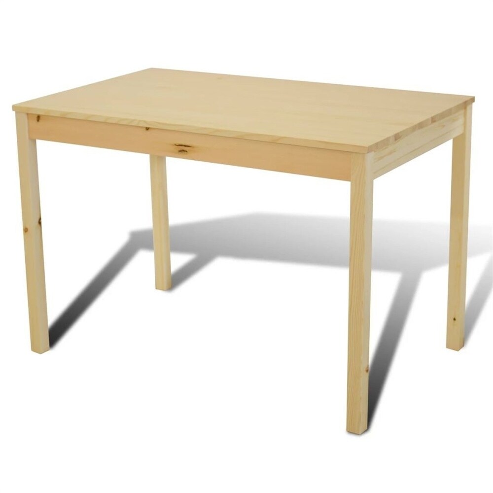 Natural Color Wooden Dining Table with 4 Chairs