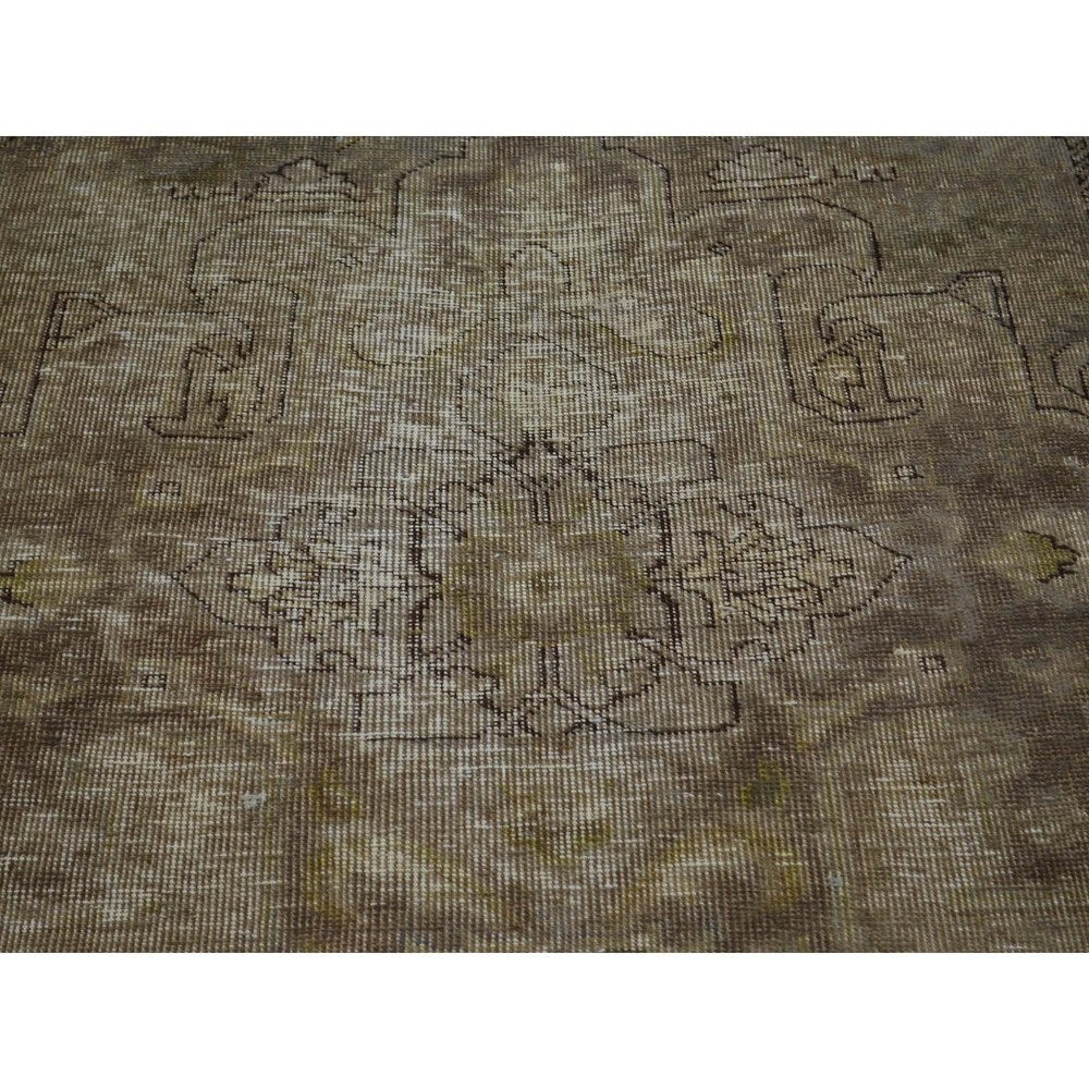 Natural Colors Handmade Worn Persian Tabriz Oriental Area Rug - 7'3 x 9'7