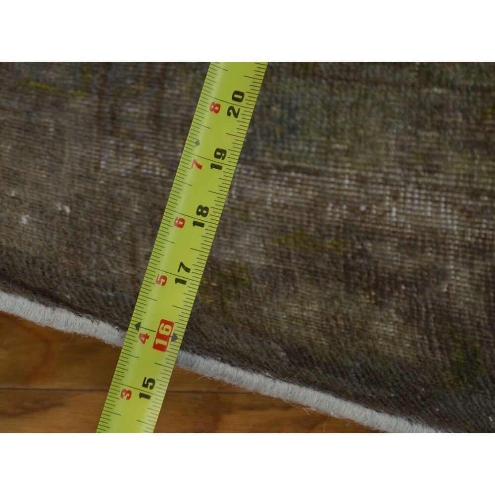Natural Colors Handmade Worn Persian Tabriz Oriental Area Rug - 7'3 x 9'7