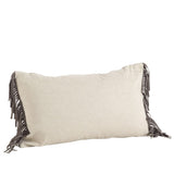 Natural Cowhide & Suede Fringe Trim Down Filled Pillow