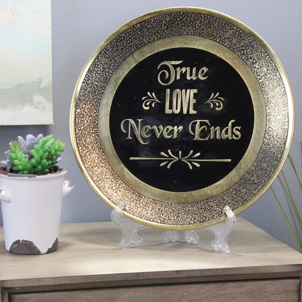 Natural Geo True Love Never Ends Wall Hanging Brass Accent Plate