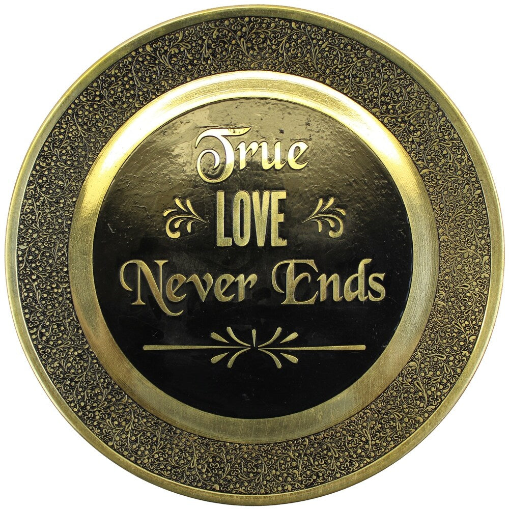 Natural Geo True Love Never Ends Wall Hanging Brass Accent Plate
