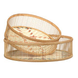 Natural Hand-Woven Trays, Set of 2