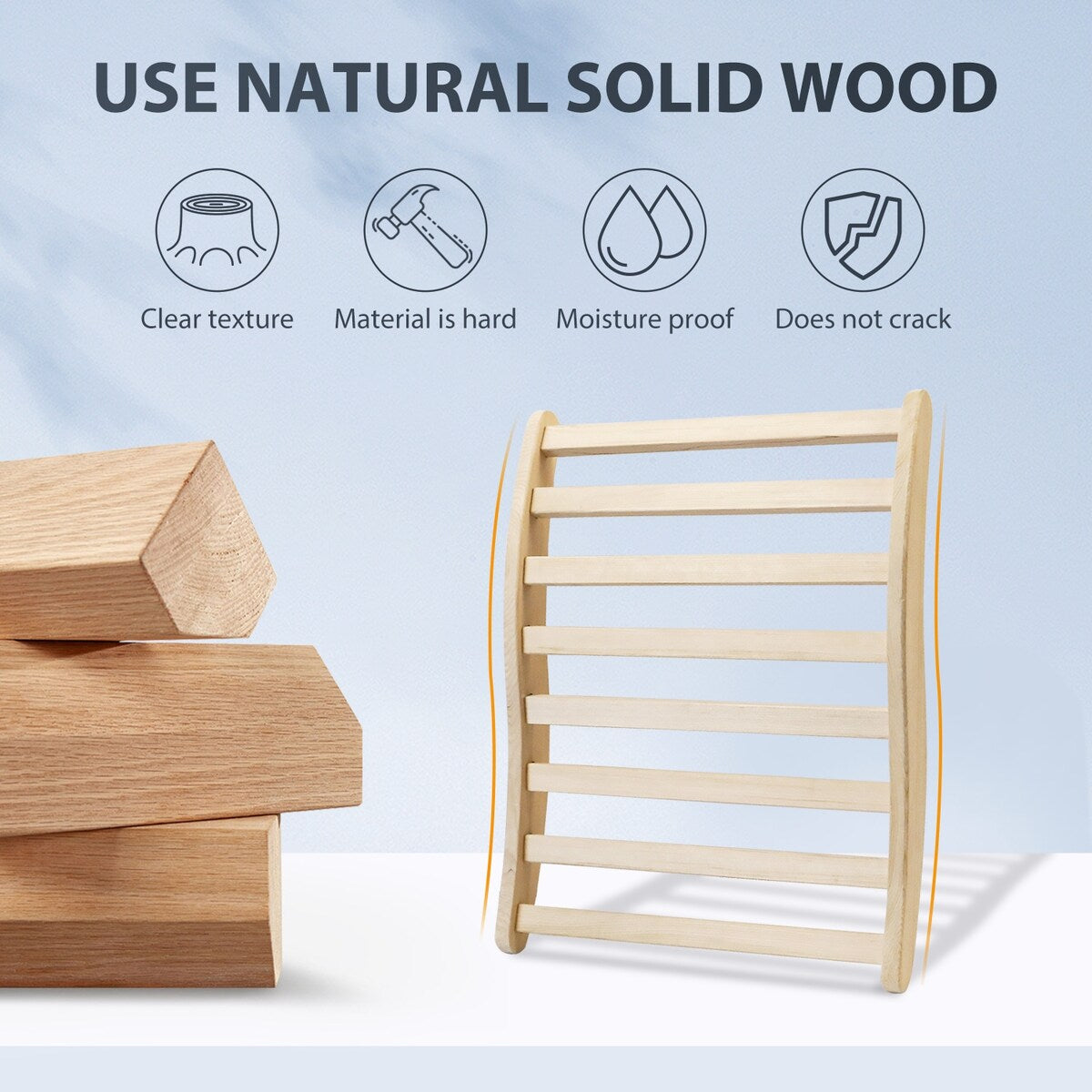 Natural Hemlock Sauna Backrest, Ergonomic S-Shape Backrest Non-Toxic and Slip Resistant Sauna Accessories (1-Pack)
