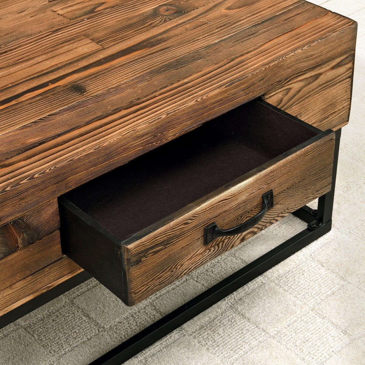 FirsTime & Co. Natural Orion Industrial Coffee Table, Wood Top, Metal Frame
