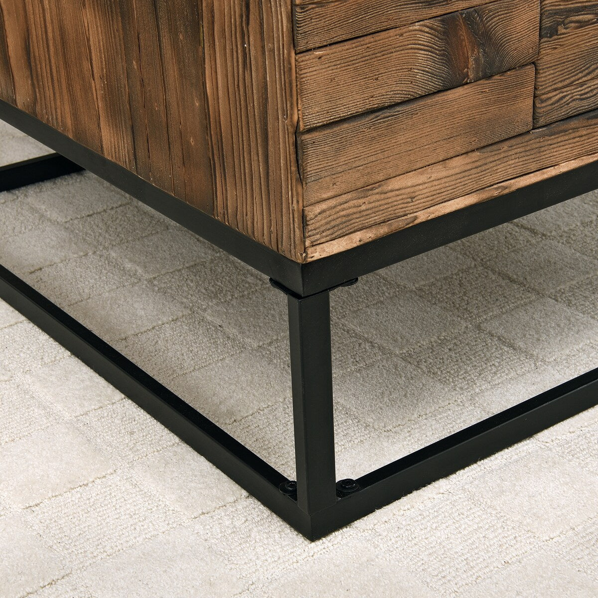 FirsTime & Co. Natural Orion Industrial Coffee Table, Wood Top, Metal Frame