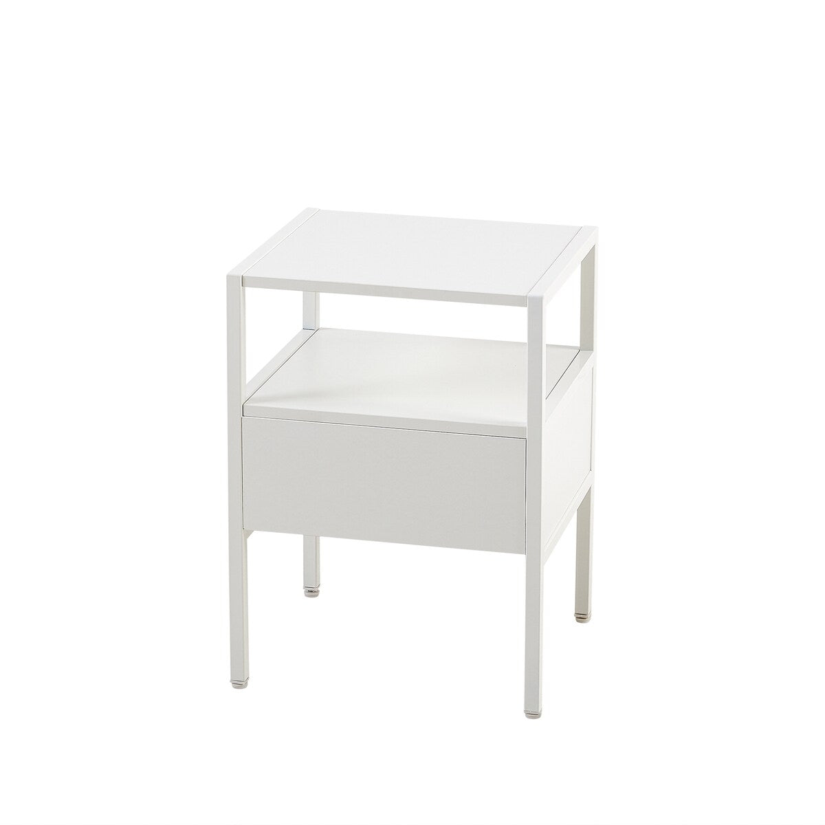 Natural Rattan 1-Drawer White/Brown Nightstand Bedroom Sofa Side Table Bedside Furniture
