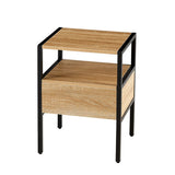 Natural Rattan 1-Drawer White/Brown Nightstand Bedroom Sofa Side Table Bedside Furniture