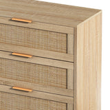 Natural Rattan Drawer Storage Cabinet with 6 Drawers, Perfect for Bedroom and Living Room, 51.18" Size
