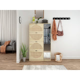 Shoe Cabinet with 4-Tier Shoe Rack Storage Cabinet Wood 4 Door