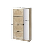 Shoe Cabinet with 4-Tier Shoe Rack Storage Cabinet Wood 4 Door