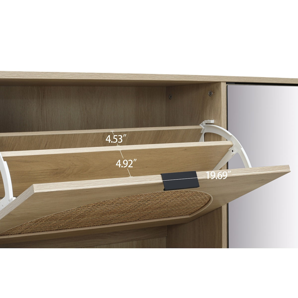 Shoe Cabinet with 4-Tier Shoe Rack Storage Cabinet Wood 4 Door