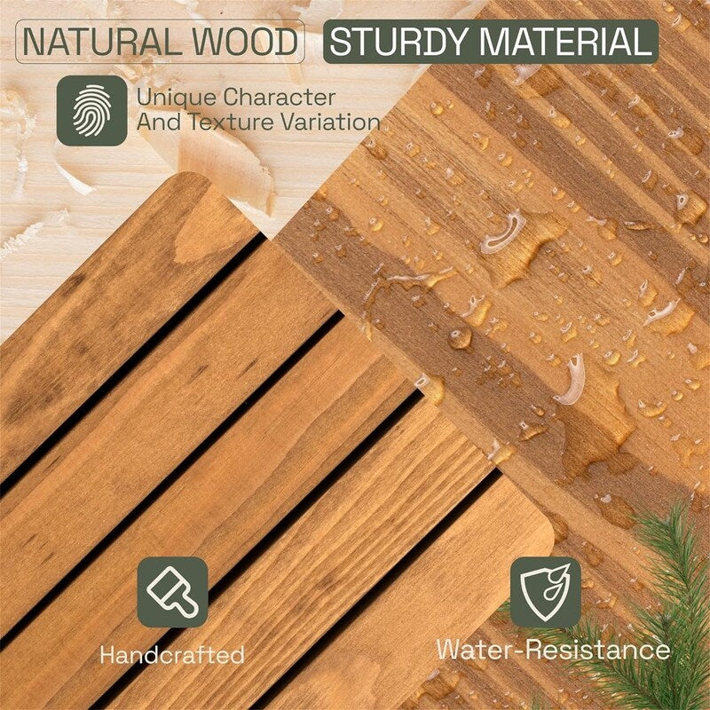 Natural Wood Floating Shelves Set of 2