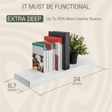 Natural Wood Floating Shelves Set of 2