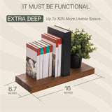 Natural Wood Floating Shelves Set of 2