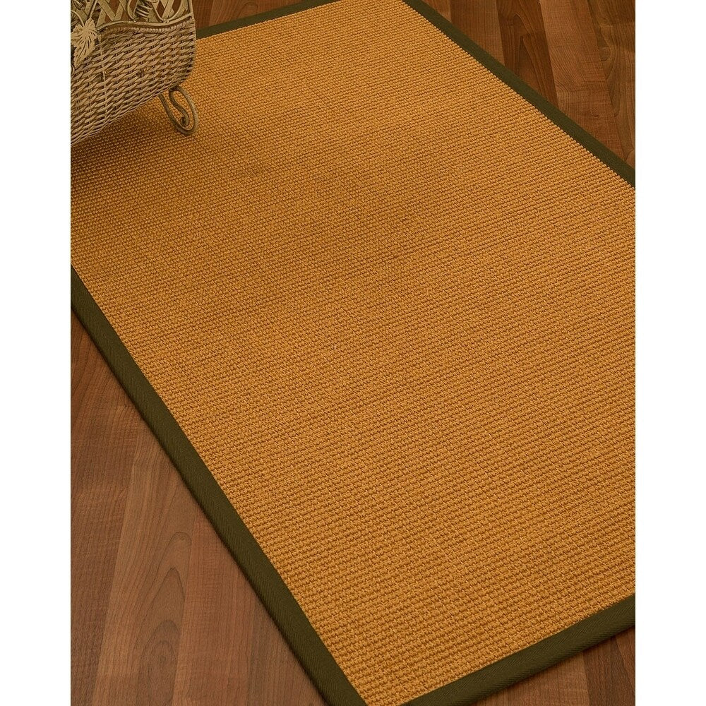 NaturalAreaRug Davlin Area Rug 100% Natural Sisal Hand-Crafted Malt Wide Canvas Border - 3' x 5'