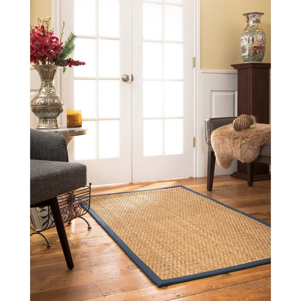NaturalAreaRugs Alps Custom Mt. Grass Rug 4' x 12' Marine Border - 4' x 12'