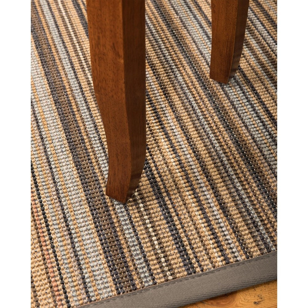 NaturalAreaRugs Boardwalk Sisal Area Rug (2' 6" x 14") Stone Border - 2'6" x 14'