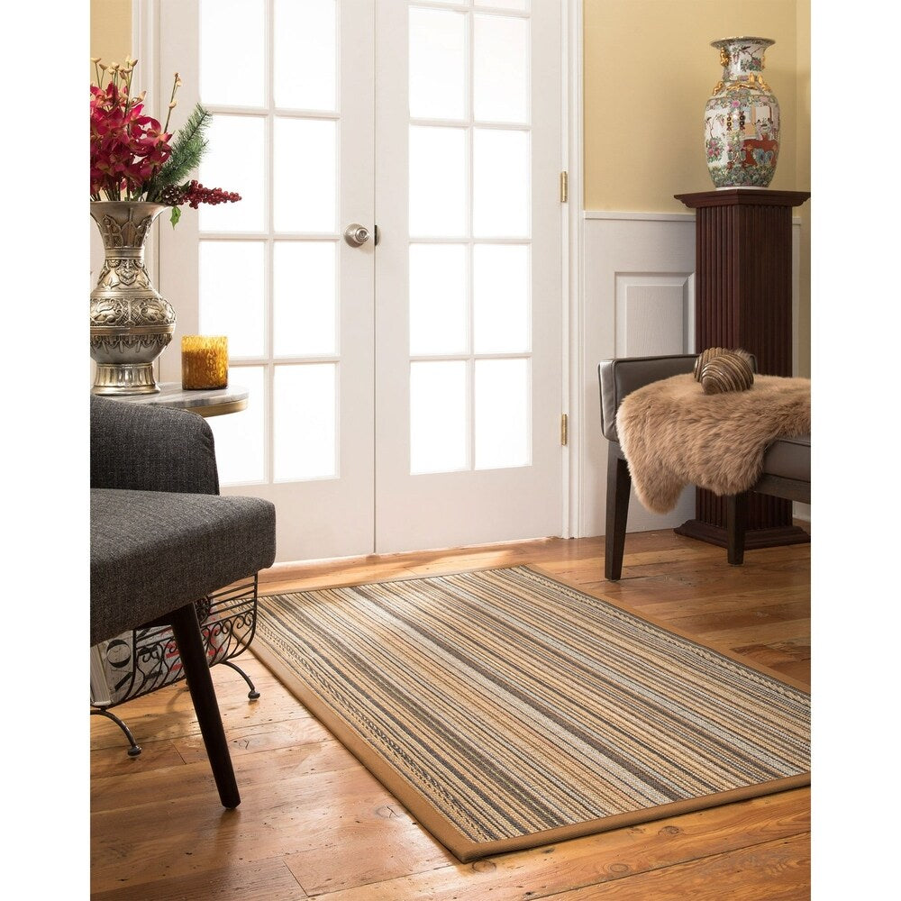 NaturalAreaRugs Boardwalk Sisal Area Rug, 4' x 12' Sienna Border - 4' x 12'