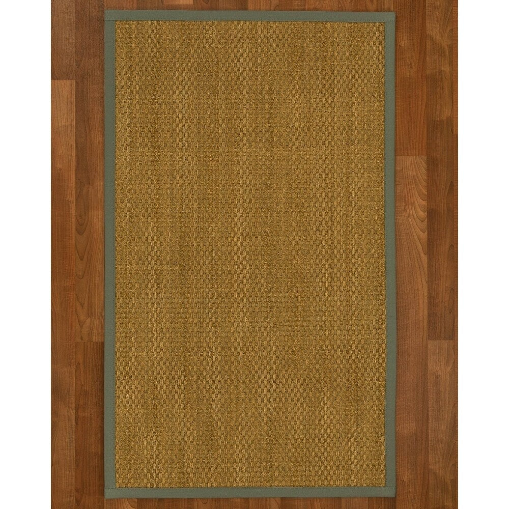 NaturalAreaRugs Calabria Custom Seagrass Rug 5' x 7' Stone Border - 5' x 7'
