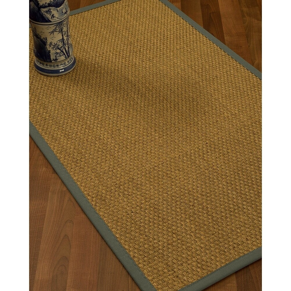 NaturalAreaRugs Calabria Custom Seagrass Rug 5' x 7' Stone Border - 5' x 7'