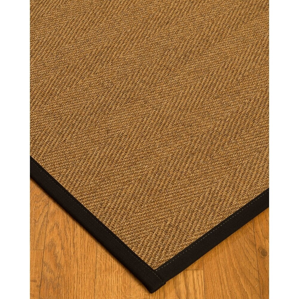 NaturalAreaRugs Capri Custom Sisal Rug 2' 6" x 10' Black Border - 2'6" x 10'