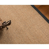 NaturalAreaRugs Capri Custom Sisal Rug 2' 6" x 10' Black Border - 2'6" x 10'