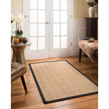 NaturalAreaRugs Capri Custom Sisal Rug 2' 6" x 10' Black Border - 2'6" x 10'