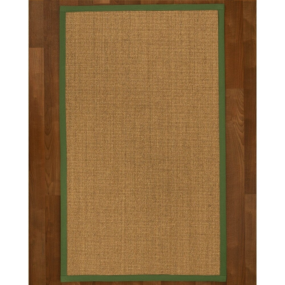 NaturalAreaRugs Carmel Sisal Area Rug, 4' x 12' Green Border - 4' x 12'