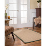 NaturalAreaRugs Carmel Sisal Area Rug, 4' x 12' Green Border - 4' x 12'