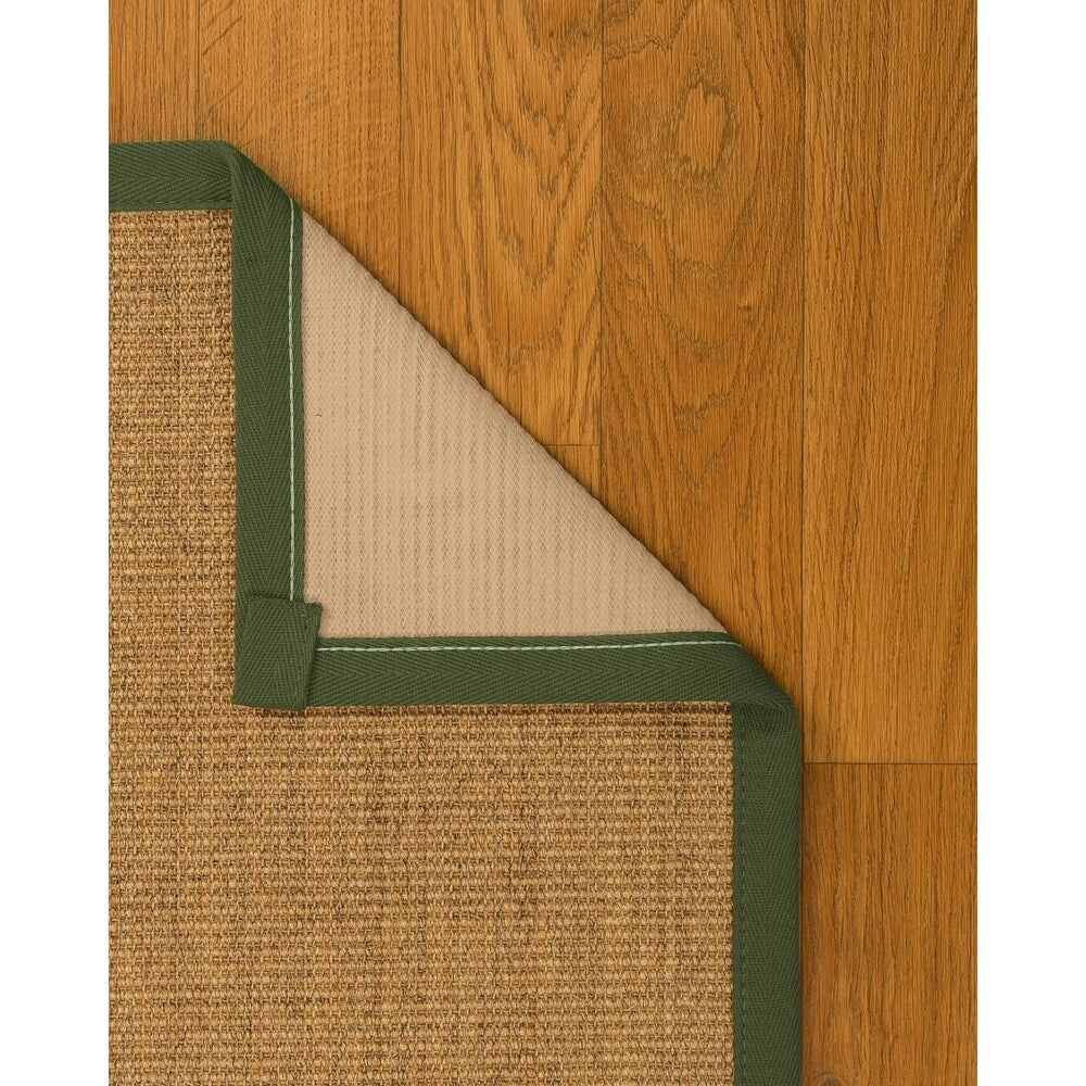 NaturalAreaRugs Carmel Sisal Area Rug, 4' x 12' Green Border - 4' x 12'