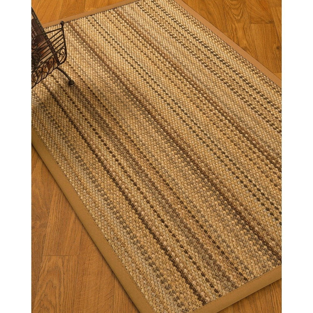 NaturalAreaRugs Carmela Custom Sisal 2' 6" x 14' Sienna Border - 2'6" x 14'