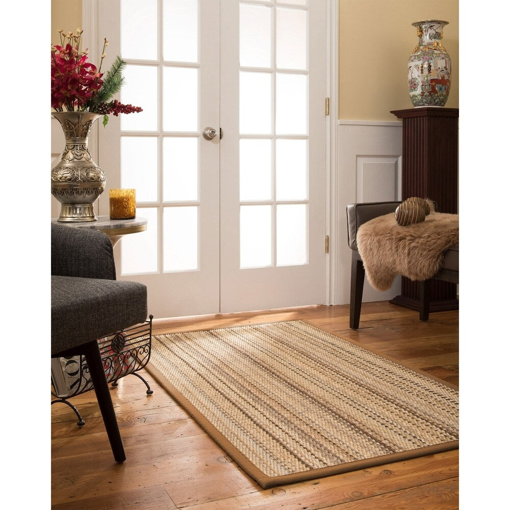 NaturalAreaRugs Carmela Custom Sisal 2' 6" x 14' Sienna Border - 2'6" x 14'