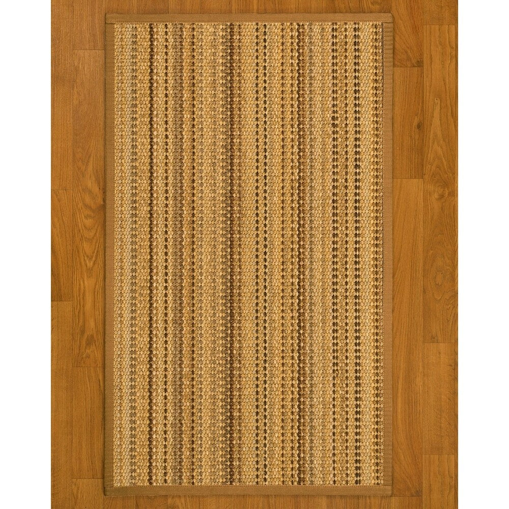 NaturalAreaRugs Carmela Custom Sisal 2' 6" x 14' Sienna Border - 2'6" x 14'