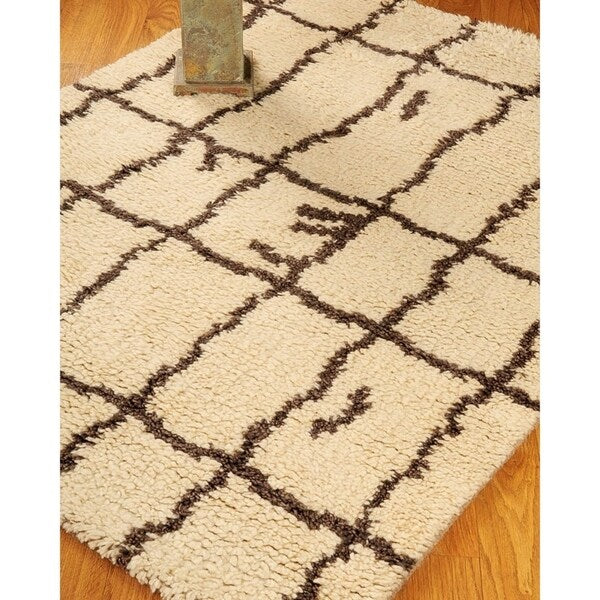 NaturalAreaRugs Colours Wool Area Rug Cream Color (4' X 6') - 4' x 6'