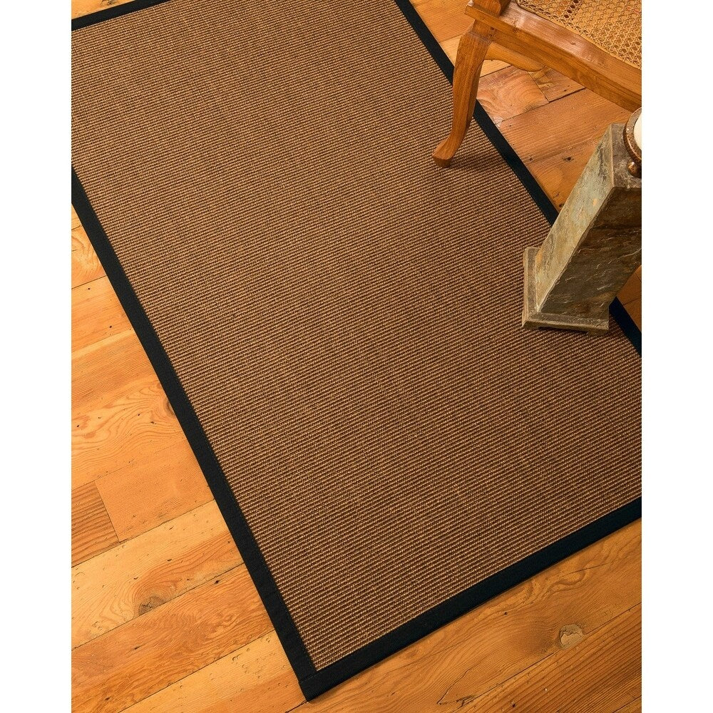 NaturalAreaRugs Divine Custom Sisal Rugs 4' x 12' M-Blue Border - 4' x 12'